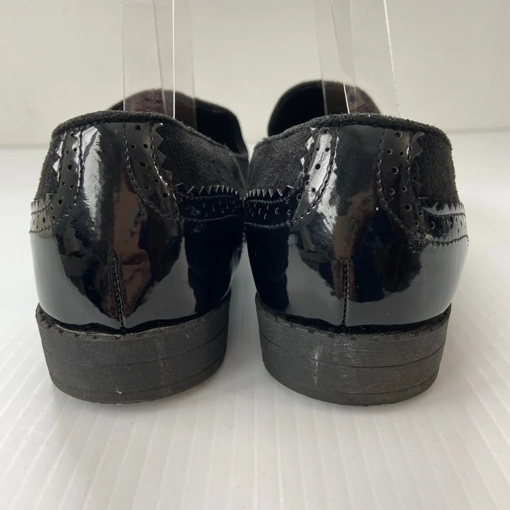 Simply Be Black Faux Suede Tassel Wingtip Loafers Womens UK 5 Ex Wide US 7